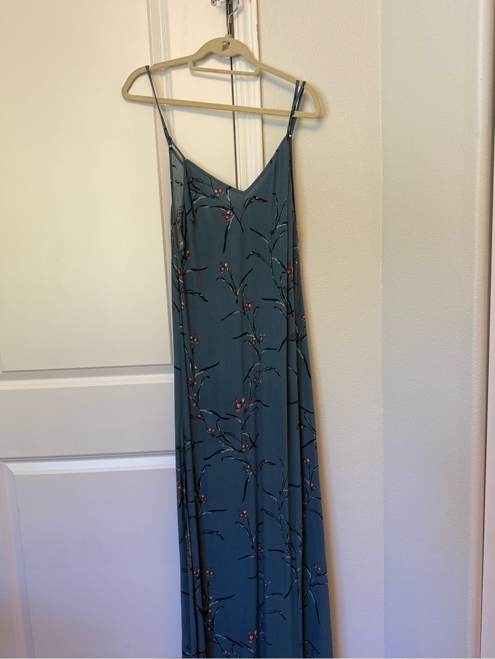 Slate Blue Floral Maxi Dress